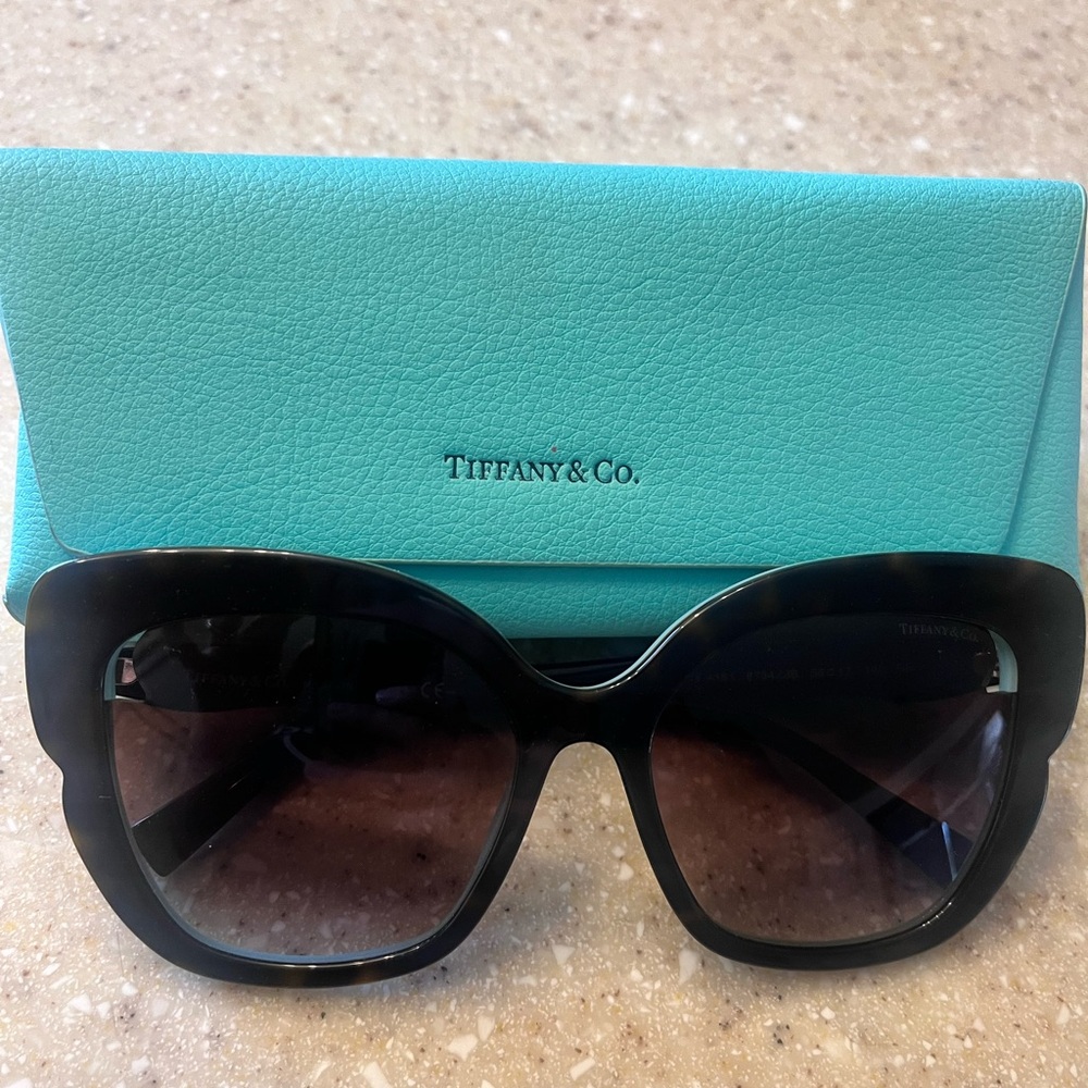 Tiffany & Co. Black Sunglasses with Teal Case
